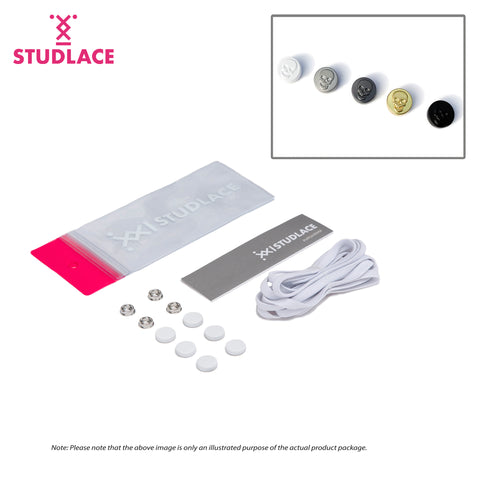 STUDLACE SKULL - No Tie Shoelace - Elastic